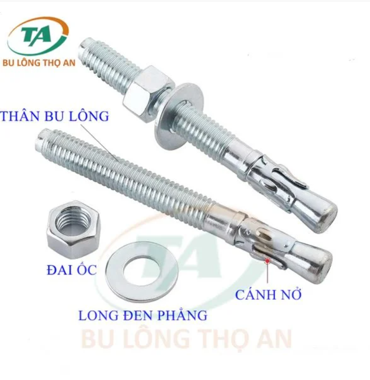 Bu lông nở ba cánh mạ điện phân